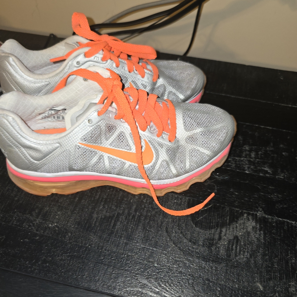 Nike Kids Gray and Orange Sneakers